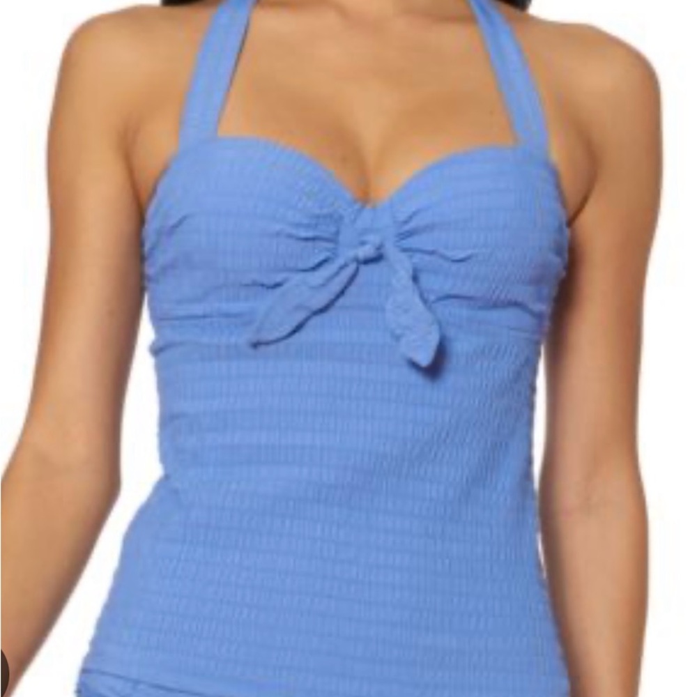 Jessica Simpson Light Blue Tankini Halter Top